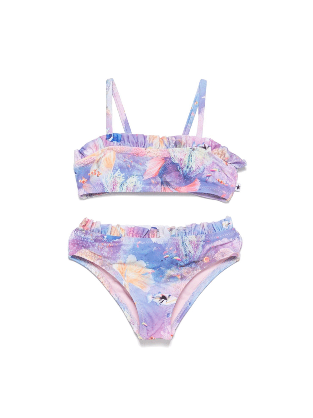Bikini per neonata Molo viola con fantasia acquario - Rubino Kids