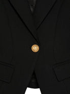 Blazer corto per bambina Balmain Kids nero con bottoni - Rubino Kids