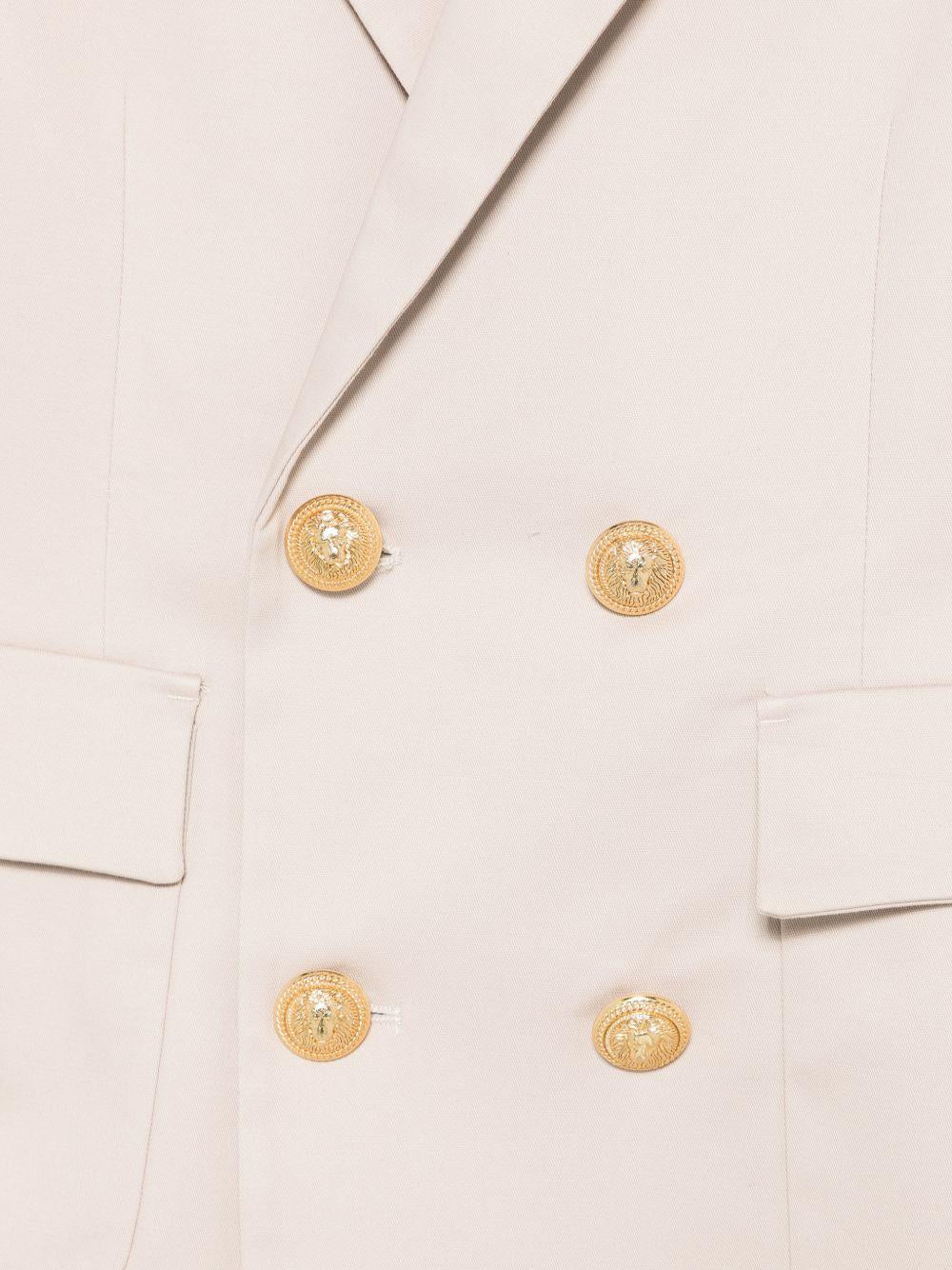 Blazer doppiopetto per bambino Balmain Kids beige con dettaglio bottoni color oro - Rubino Kids
