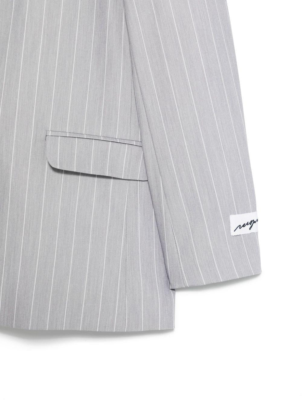 Blazer gessato per bambina MSGM Kids grigio con spacco centrale sul retro - Rubino Kids