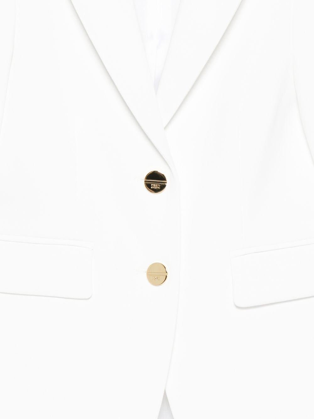 Blazer per bambina Elisabetta Franchi La Mia Bambina bianco con dettaglio logo - Rubino Kids