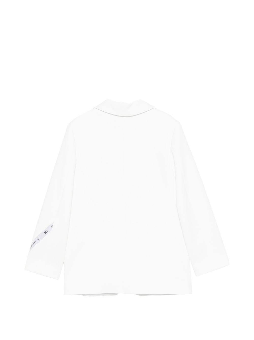 Blazer per bambina Elisabetta Franchi La Mia Bambina bianco con dettaglio logo - Rubino Kids