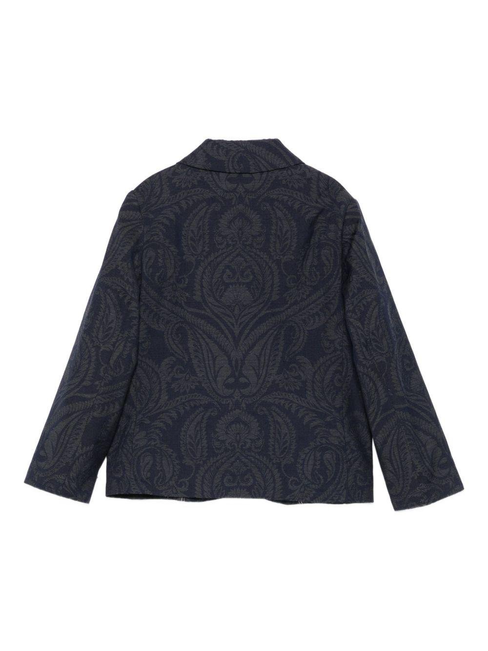 Blazer per bambina Etro Kids blu con motivo paisley - Rubino Kids