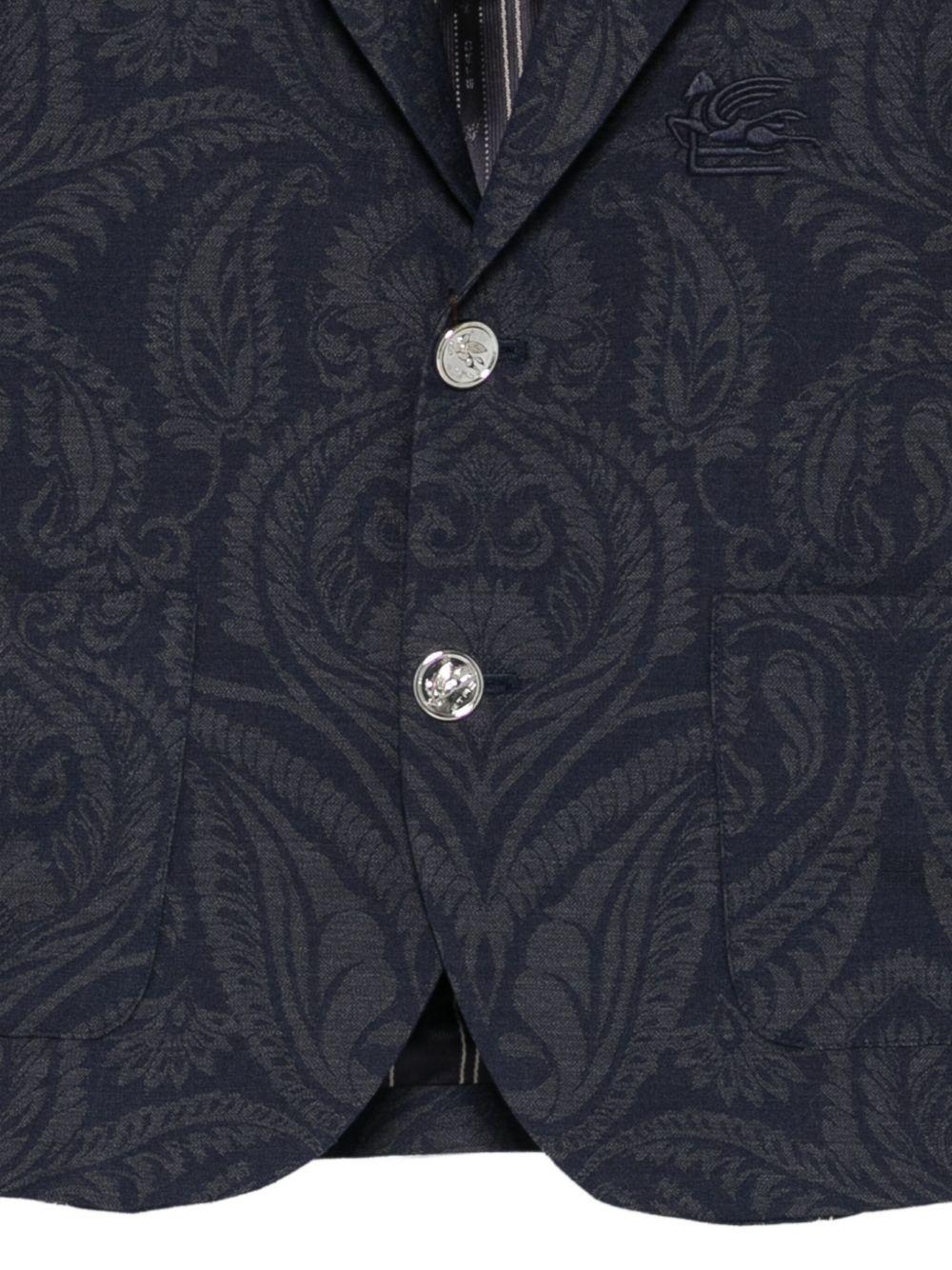 Blazer per bambina Etro Kids blu con motivo paisley - Rubino Kids