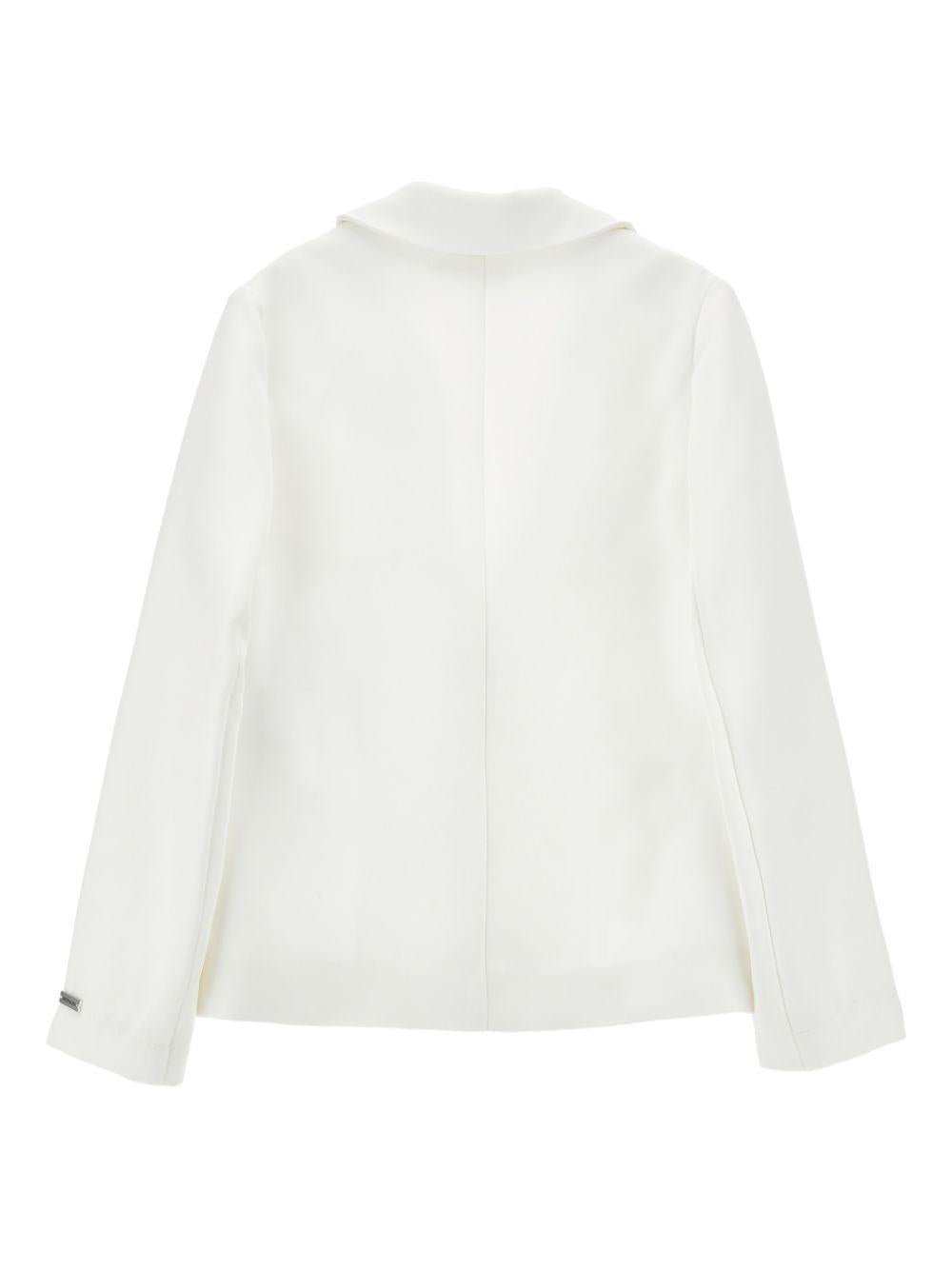 Blazer per bambina Monnalisa bianco con applicazione fiore - Rubino Kids