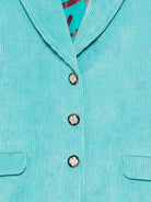 Blazer per bambina MSGM Kids azzurro con trama a coste - Rubino Kids