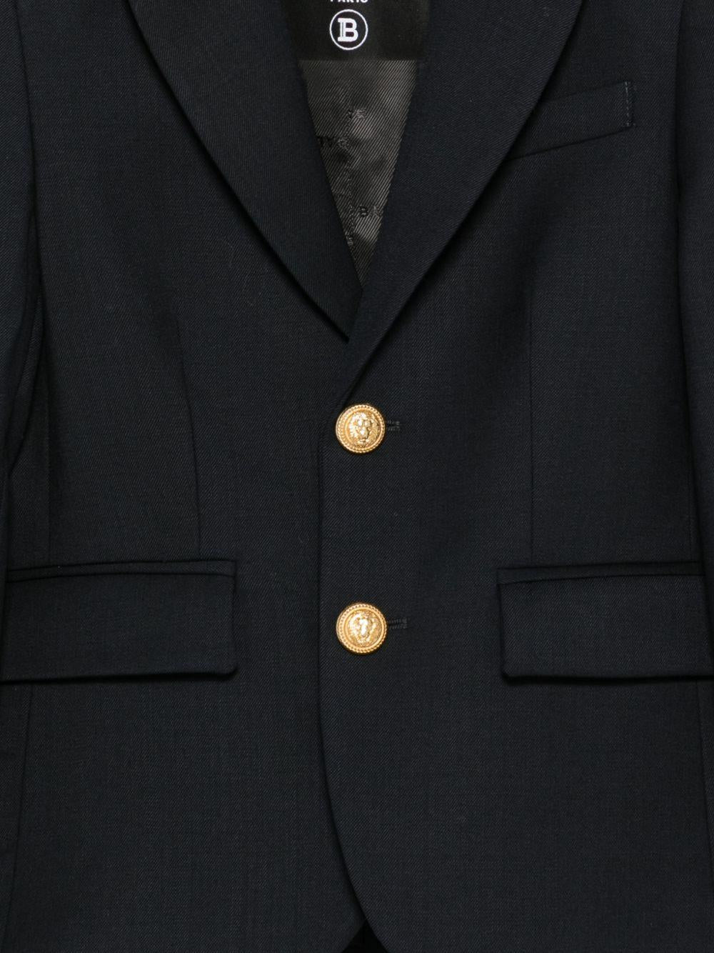 Blazer per bambino Balmain Kids blu scuro con bottoni - Rubino Kids