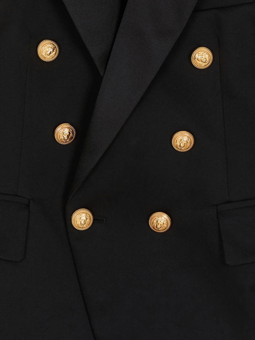 Blazer per bambino Balmain Kids nero con chiusura a bottoni dorati - Rubino Kids