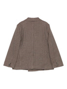 Blazer per bambino Paolo Pecora Kids marrone doppiopetto pied de poule - Rubino Kids