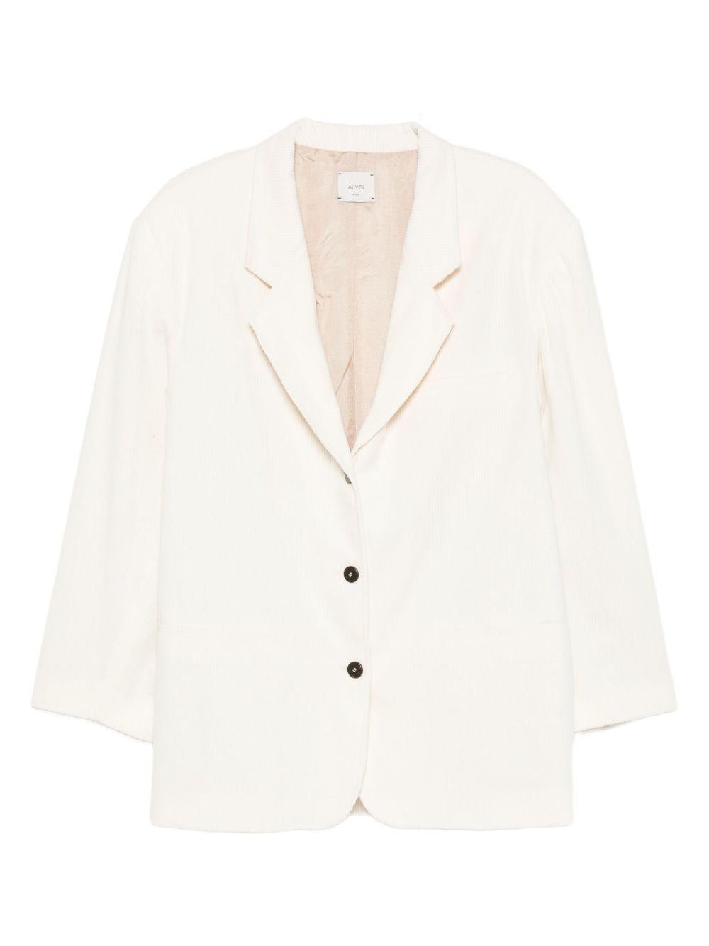 Blazer per donna Alysi bianco con texture a coste - Rubino Kids