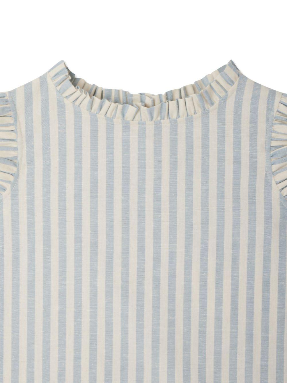 Blusa per bambina Bonpoint azzurro con motivo a righe - Rubino Kids