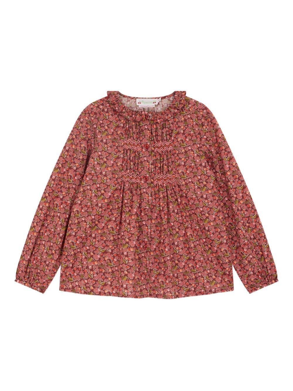 Blusa per bambina Bonpoint rosso con stampa cherry - Rubino Kids