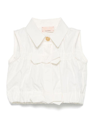Elisabetta Franchi La Mia Bambina white cotton blouse for girls