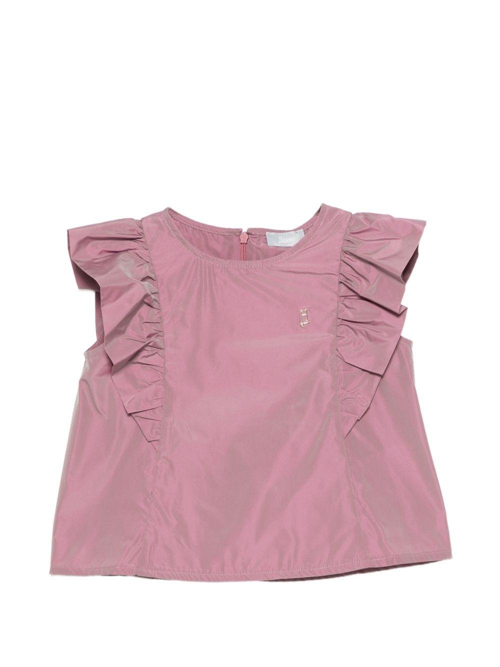 Blusa per bambina Herno Kids rosa con volant - Rubino Kids