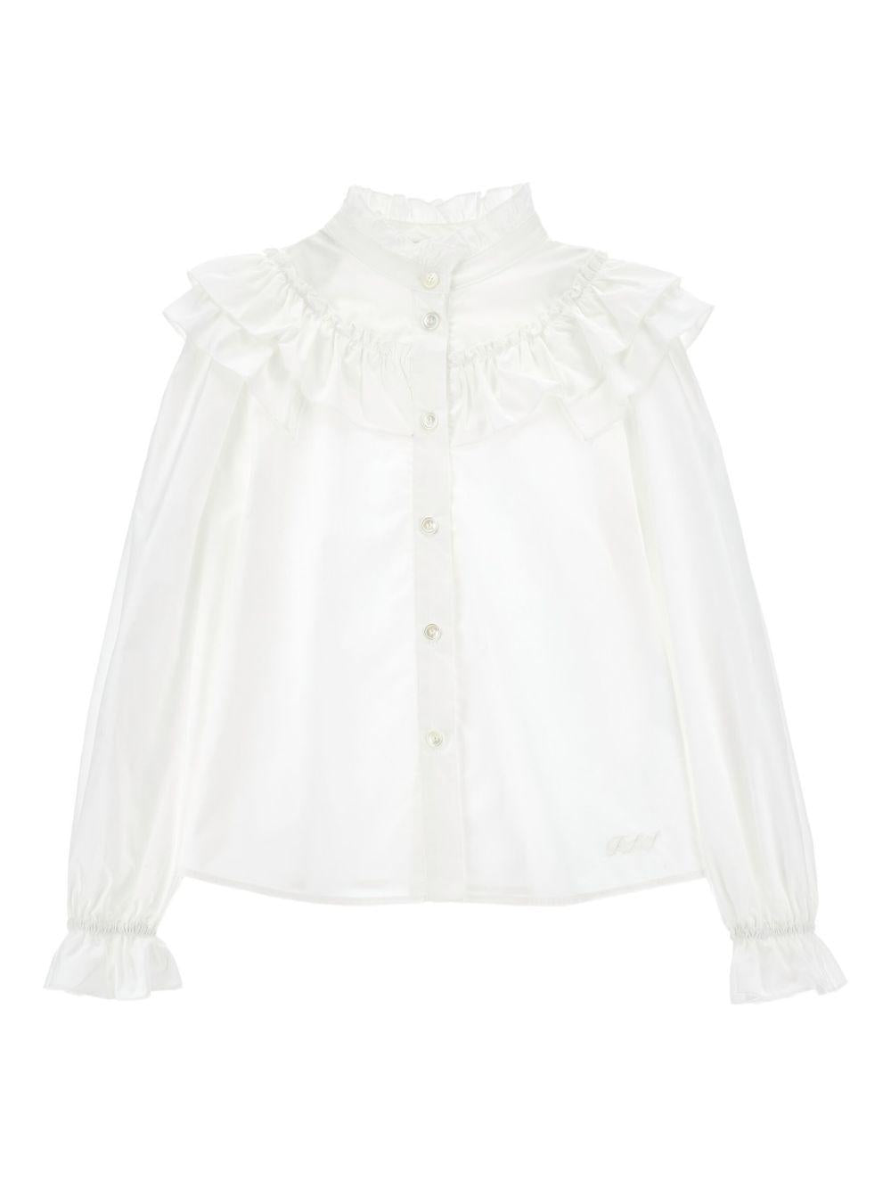 Blusa per bambina Philosophy Di Lorenzo Serafini Kids bianca con ruches - Rubino Kids