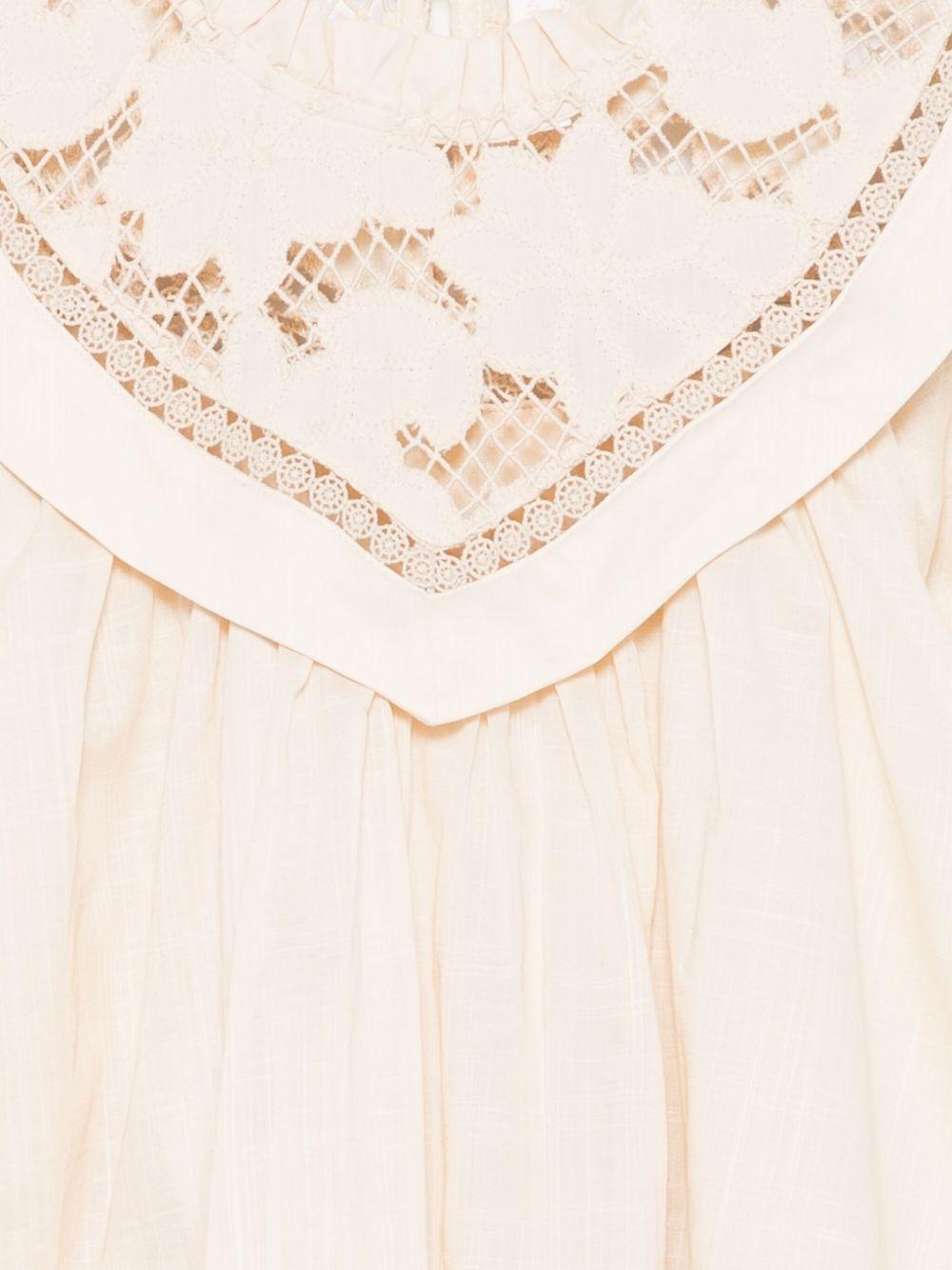 Blusa per bambina ZIMMERMANN Kids Lucky Kids beige con pizzo - Rubino Kids