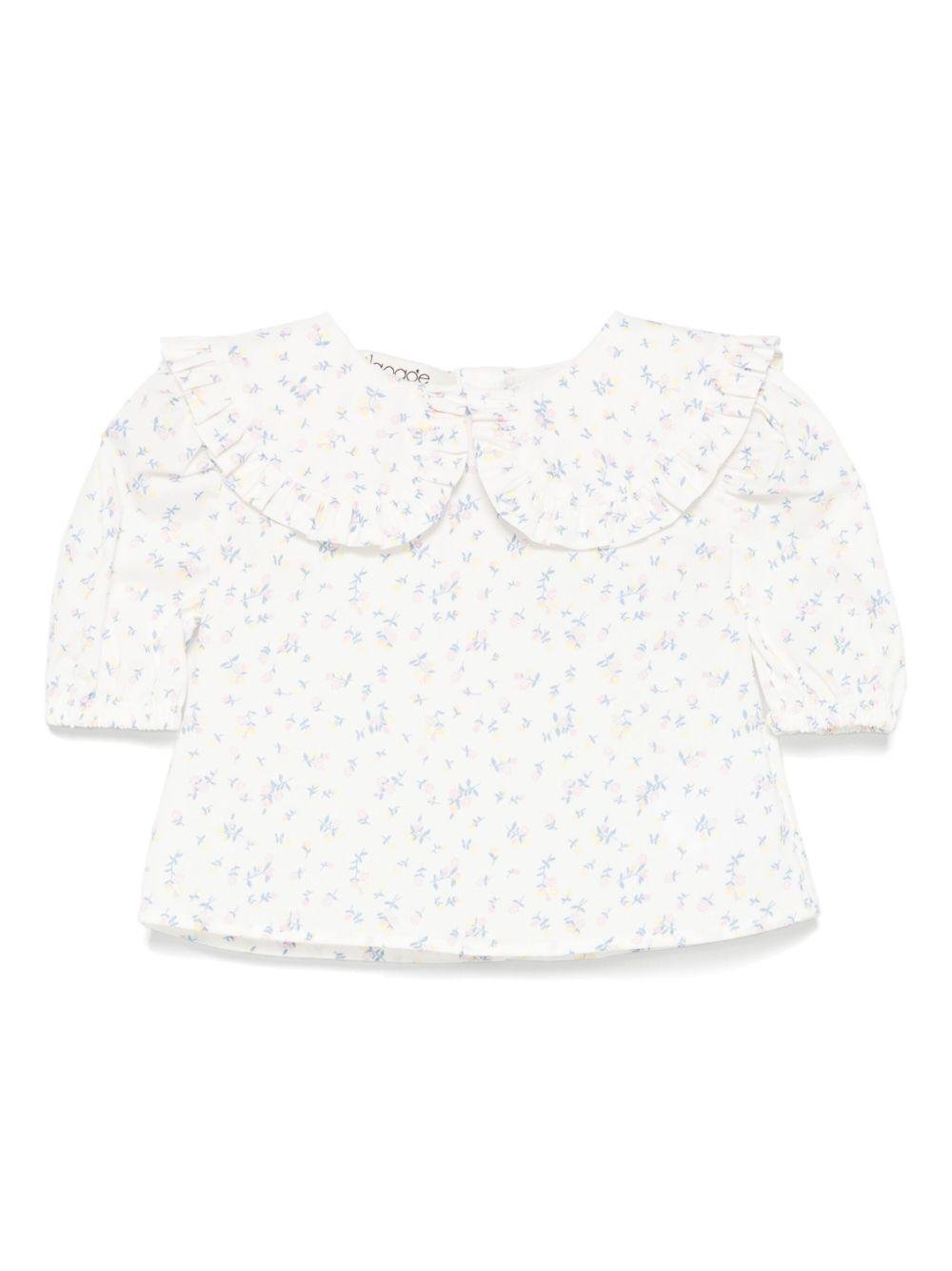 Blusa per neonata A'lapage bianco con motivo a fiori - Rubino Kids