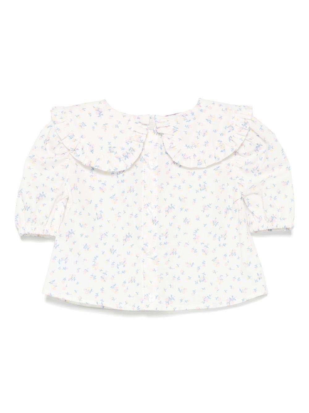 Blusa per neonata A'lapage bianco con motivo a fiori - Rubino Kids