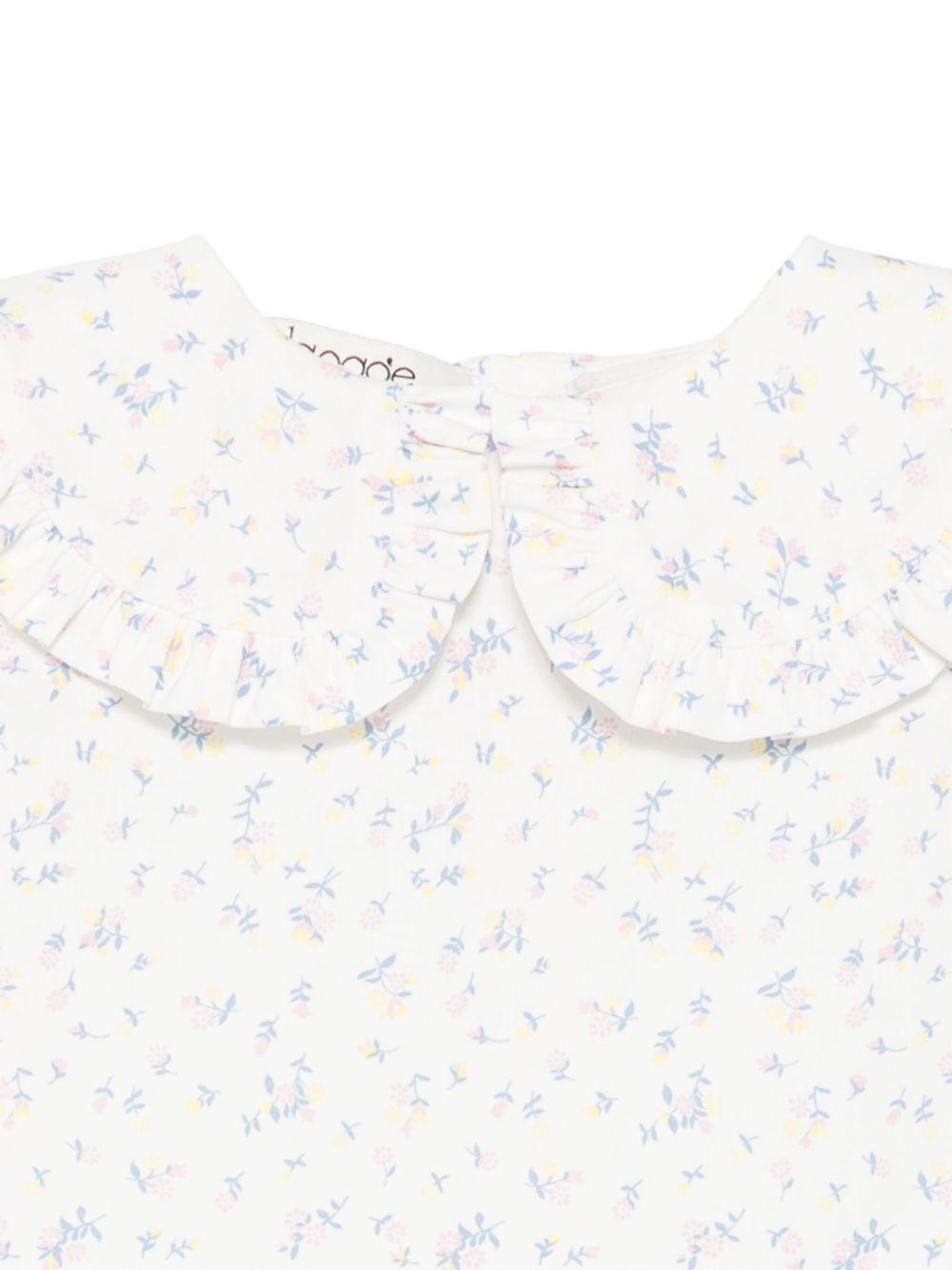 Blusa per neonata A'lapage bianco con motivo a fiori - Rubino Kids