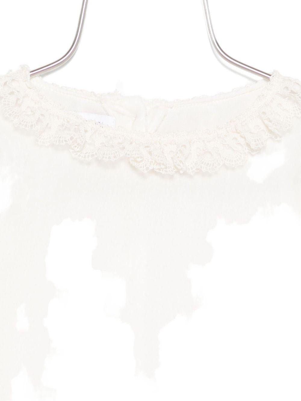 Blusa per neonata Jesurum Baby bianca con colletto in pizzo - Rubino Kids