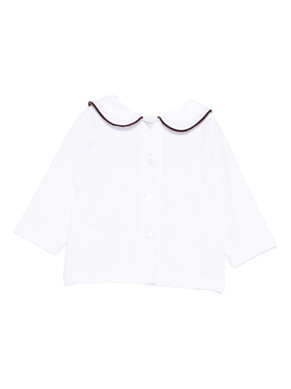 Blusa per neonati Jesurum Baby bianca con colletto alla Peter Pan - Rubino Kids