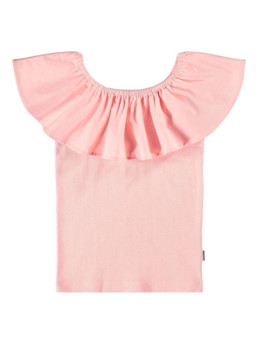Blusa Reca per bambina Molo rosa con ruches - Rubino Kids