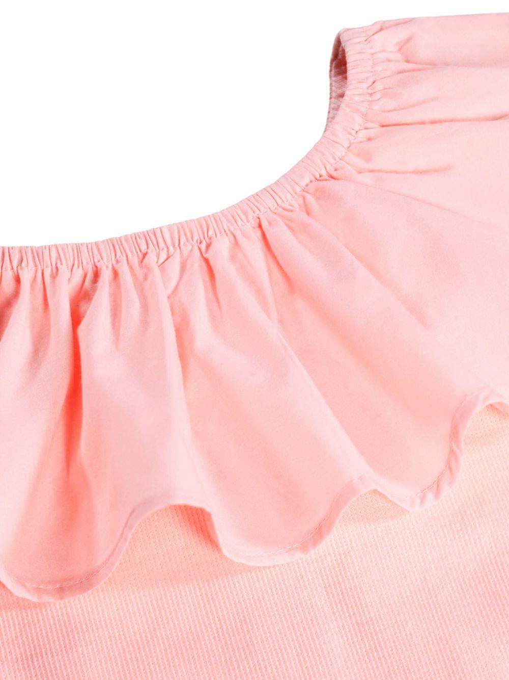 Blusa Reca per bambina Molo rosa con ruches - Rubino Kids