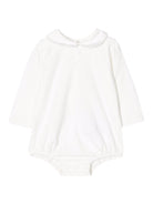 Body in cotone per neonata Paz Rodriguez bianco con cuciture decorative - Rubino Kids