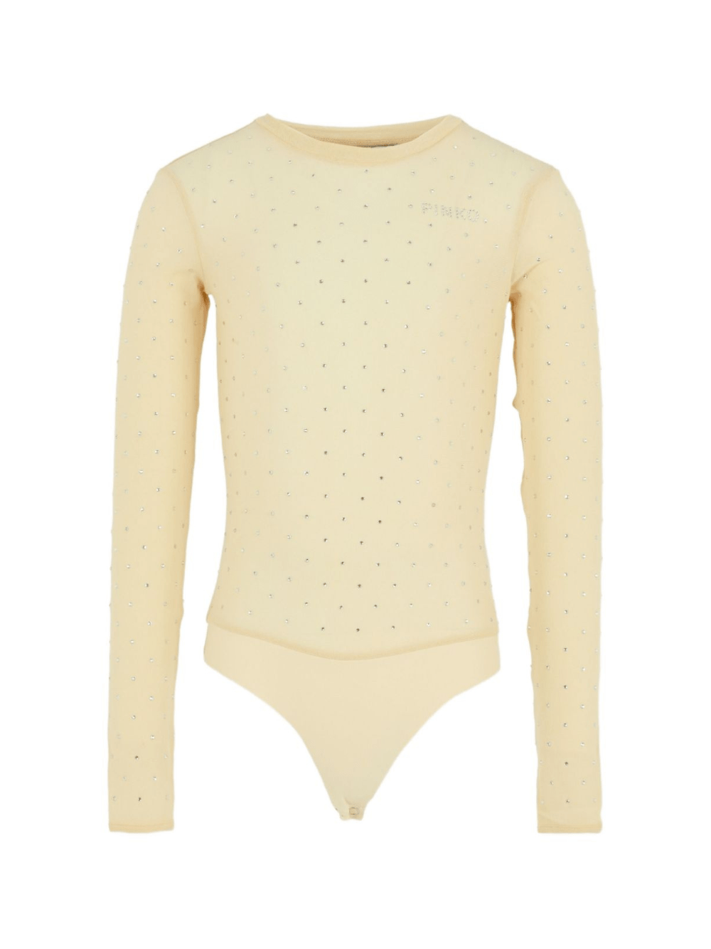Body per bambina Pinko Kids beige con decorazioni a cristalli - Rubino Kids