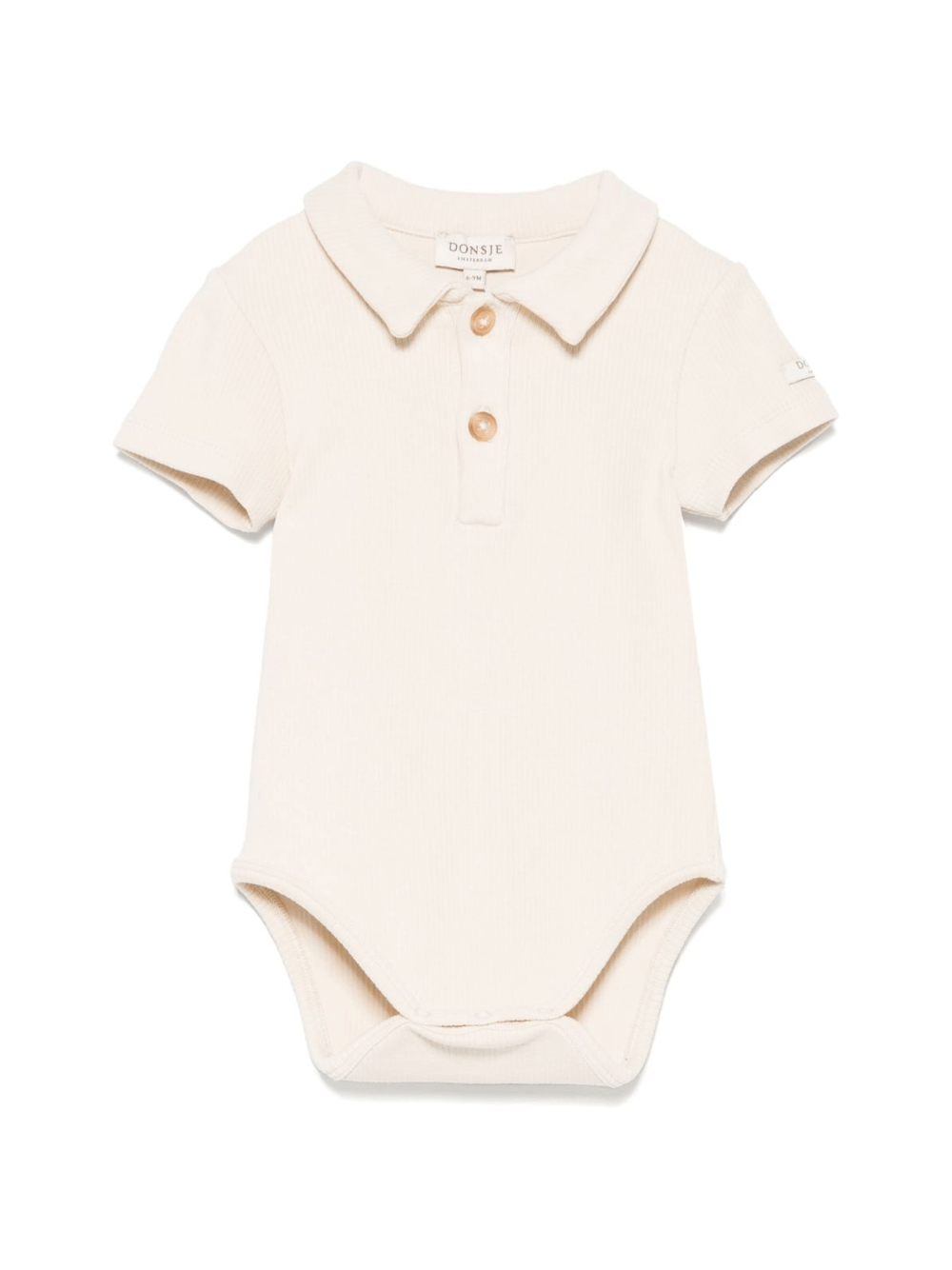 Body per neonata Donsje Moli beige con colletto stile polo - Rubino Kids