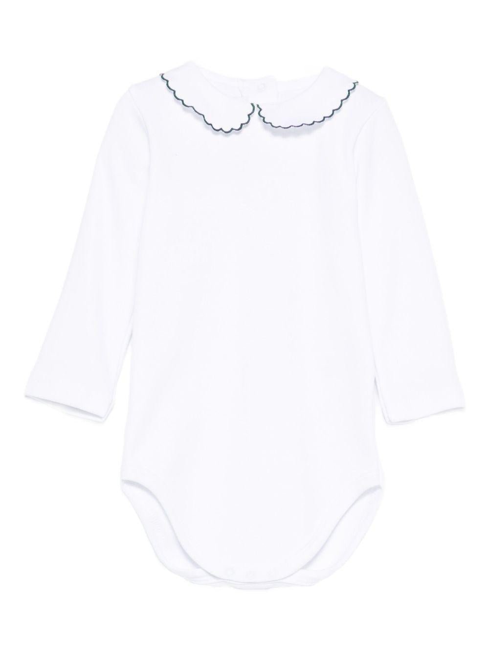 Body per neonata Mariella Ferrari bianco con colletto smerlato - Rubino Kids