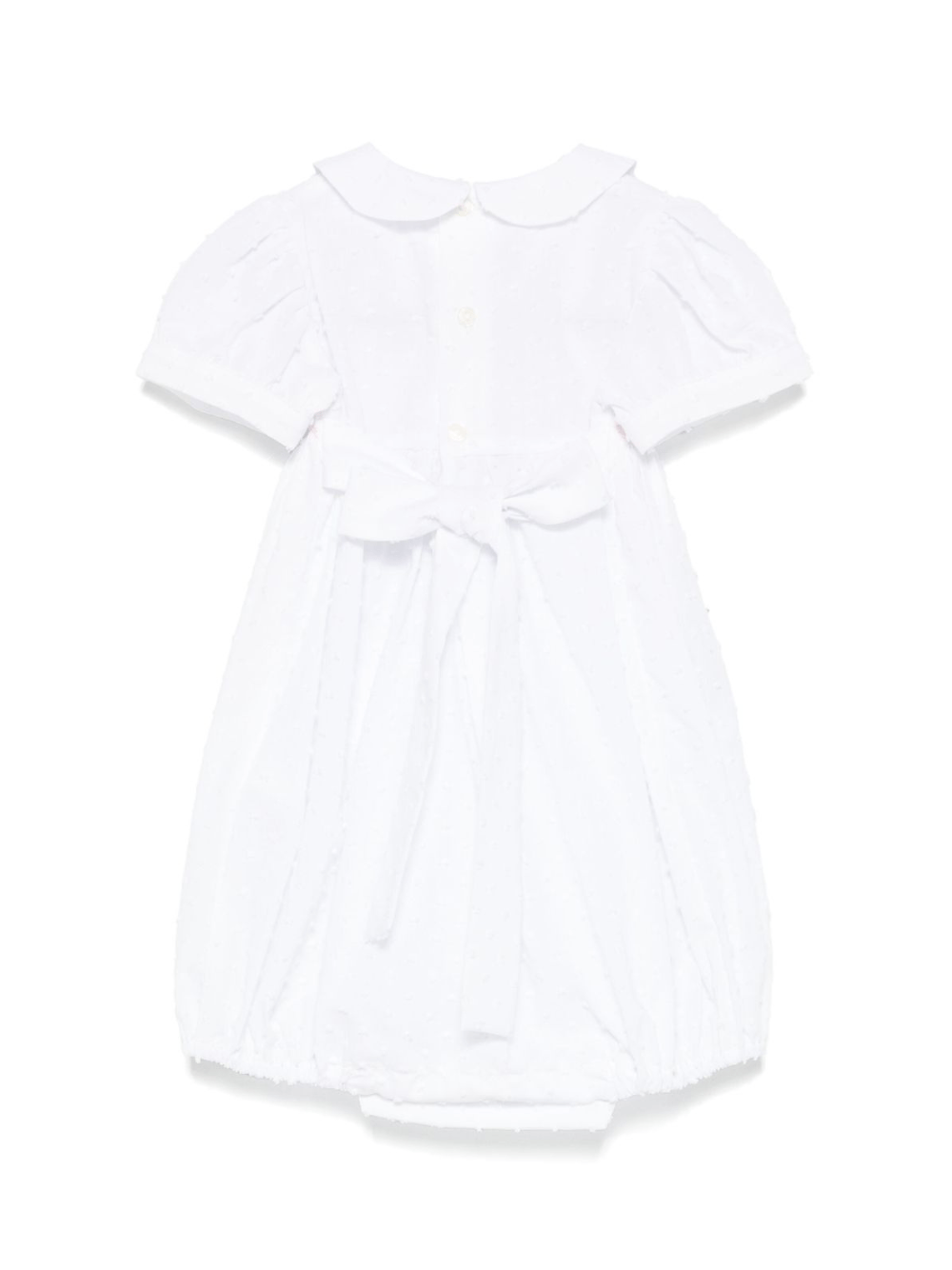 Body per neonata Mariella Ferrari bianco in lino - Rubino Kids