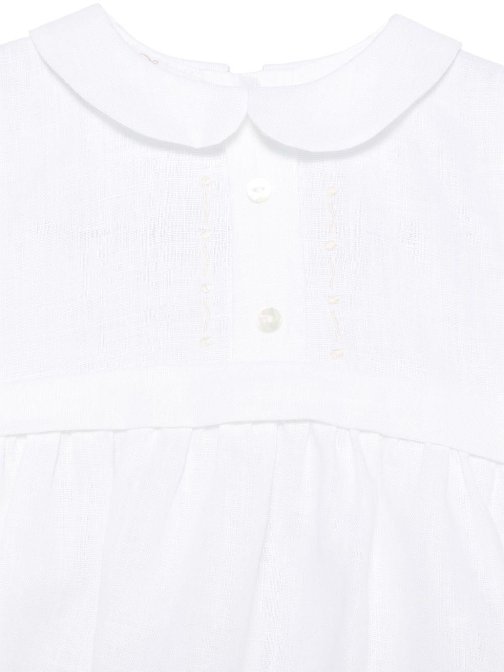 Body per neonata Mariella Ferrari bianco in lino - Rubino Kids