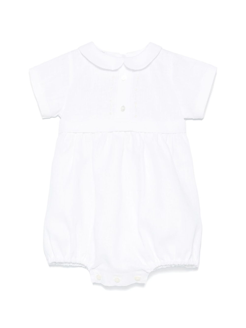 Body per neonata Mariella Ferrari bianco in lino - Rubino Kids