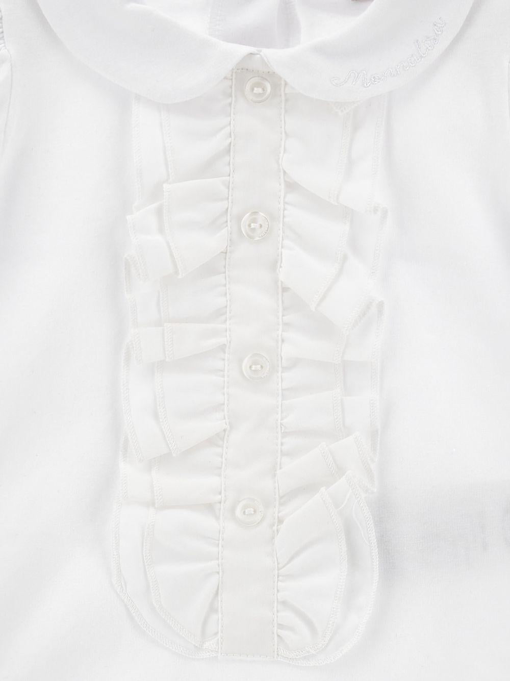 Body per neonata Monnalisa bianco con dettaglio ruches - Rubino Kids