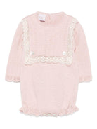 Body per neonata Paz Rodrìguez rosa con bordo in pizzo - Rubino Kids