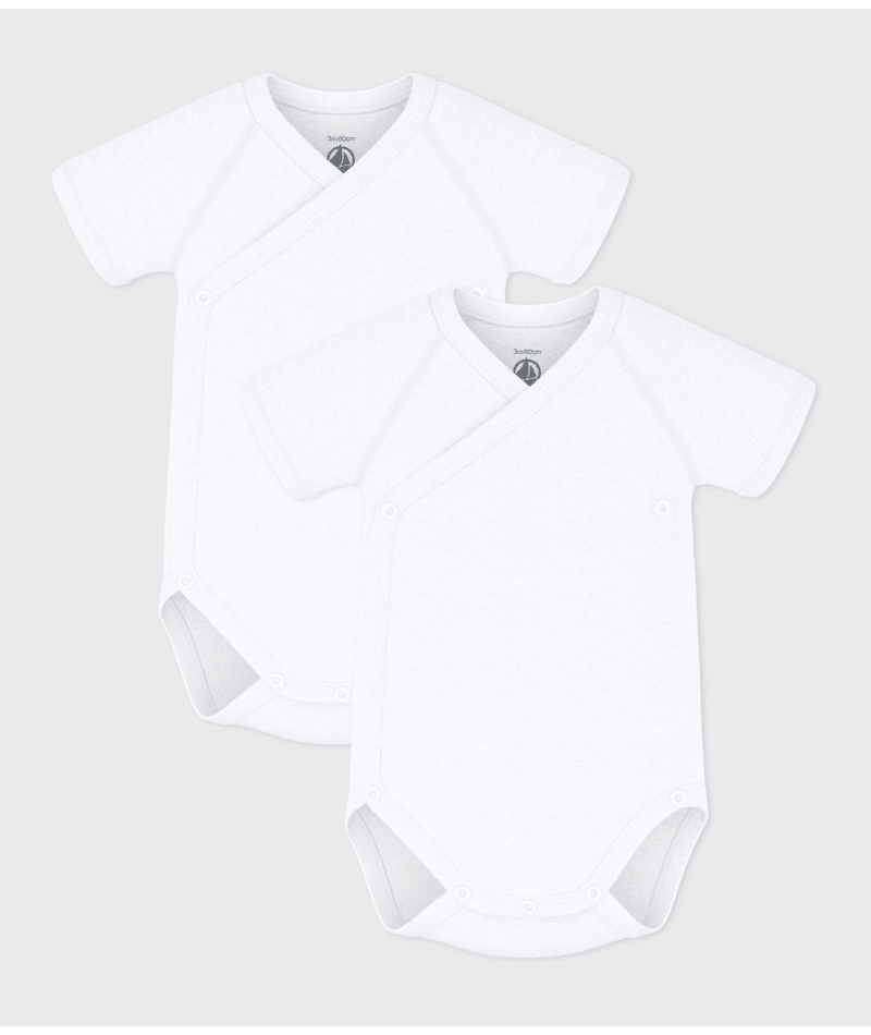 Body per neonati Petit Bateau bianco con manica corta - Rubino Kids