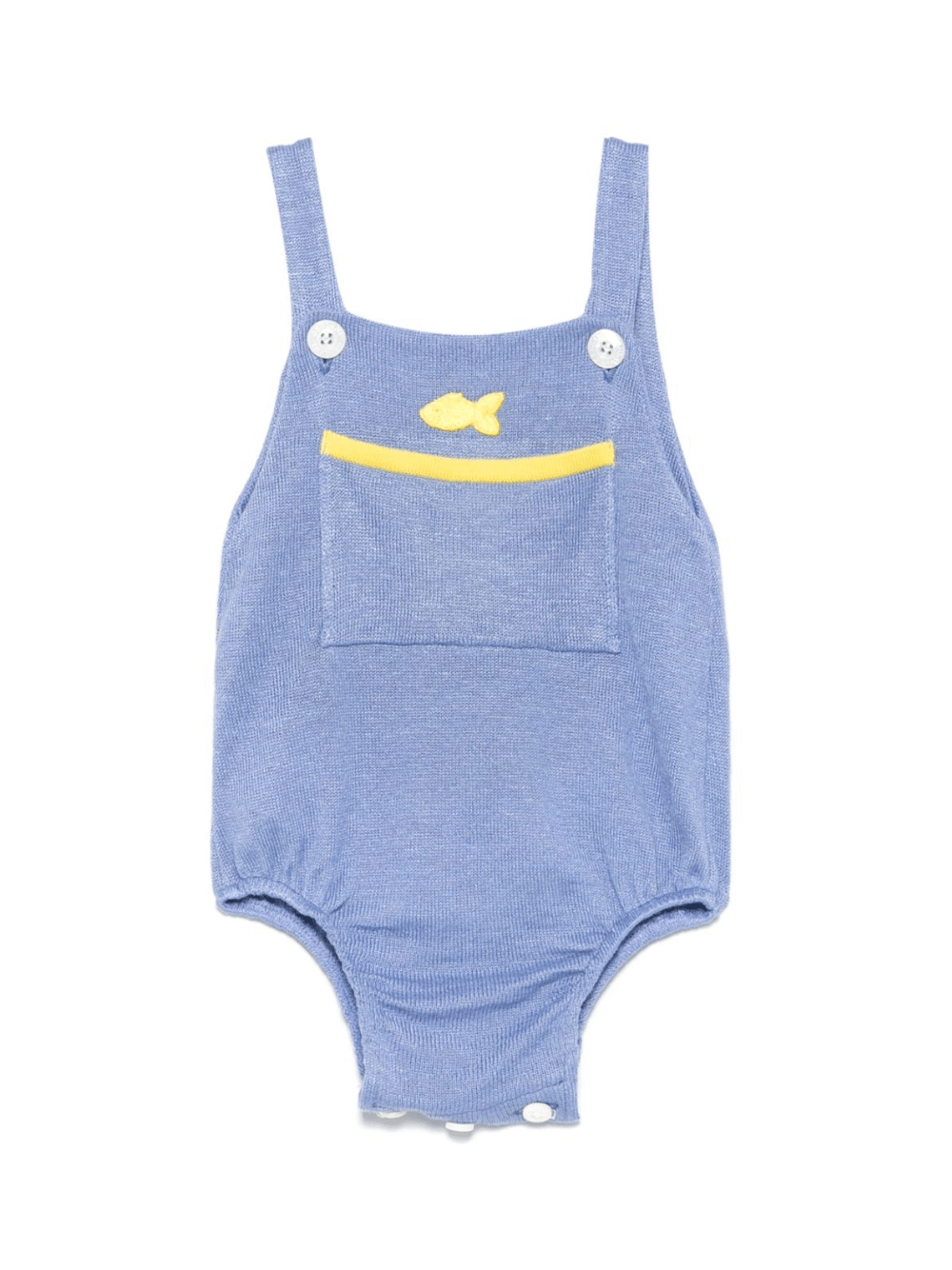 Body per neonato Gensami Kids blu con cinturini con bottone e tasca frontale applicata - Rubino Kids