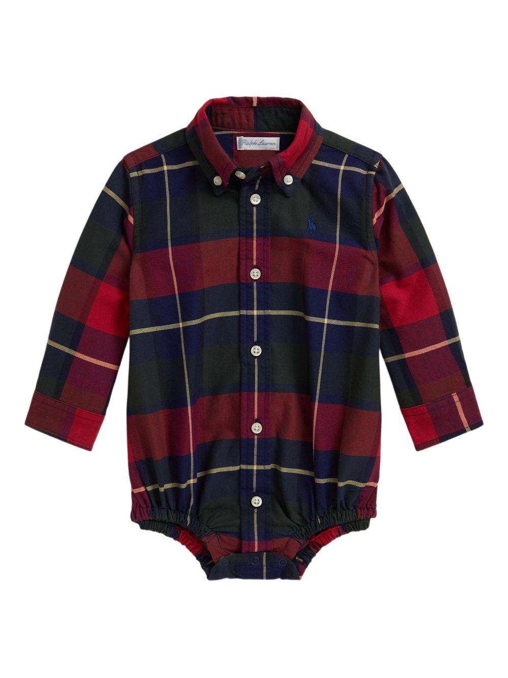 Body per neonato Polo Ralph Lauren Kids rosso con motivo tartan - Rubino Kids