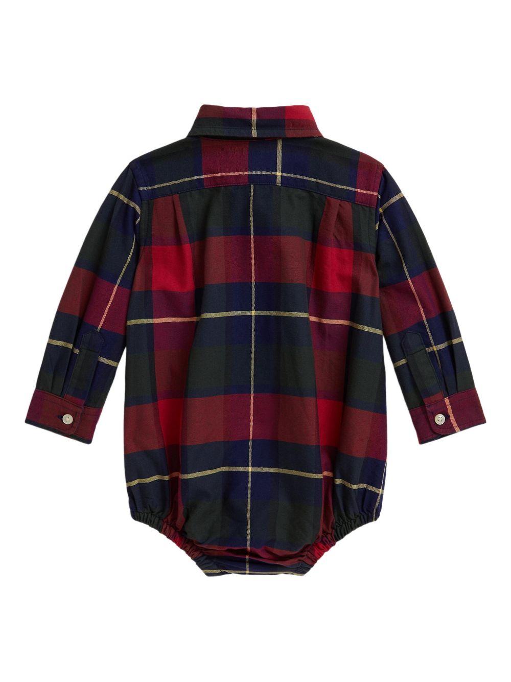Body per neonato Polo Ralph Lauren Kids rosso con motivo tartan - Rubino Kids
