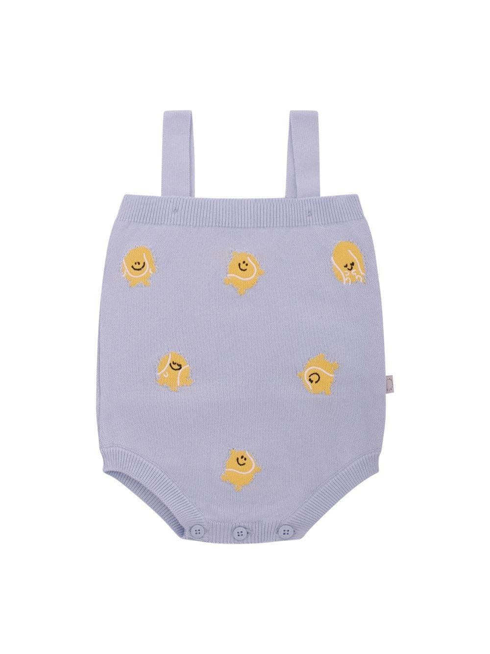 Body per neonato Stella McCartney Kids azzurro con ricamo palline da tennis - Rubino Kids