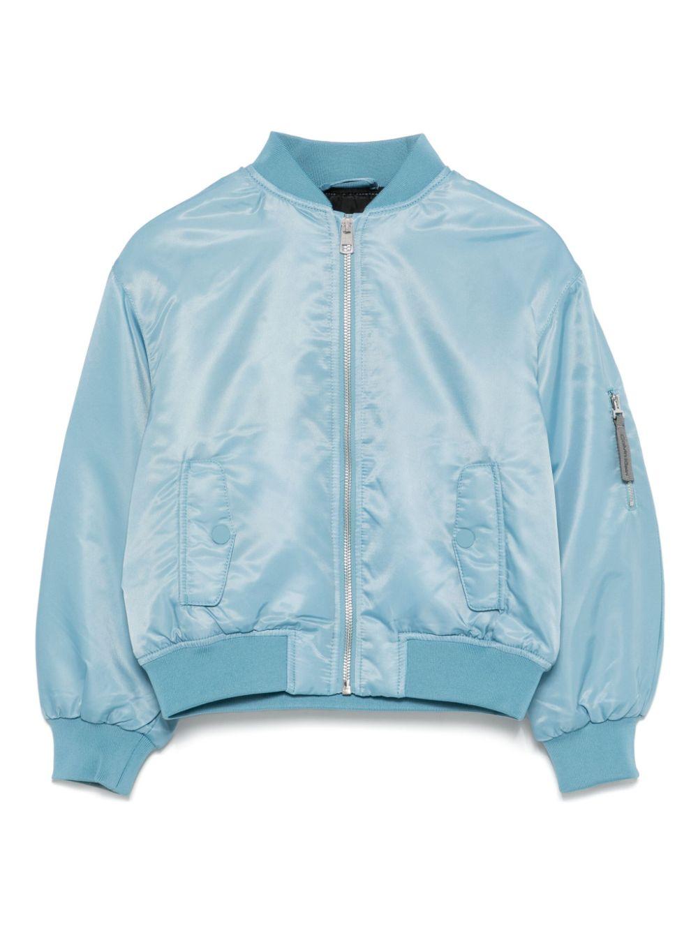 Bomber imbottito per bambino Calvin Klein Kids blu con tasca con zip - Rubino Kids