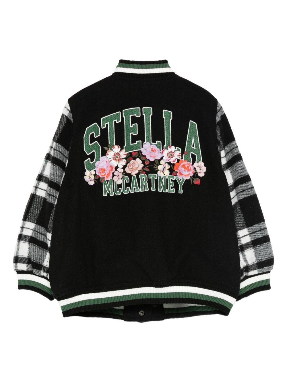 Bomber per bambino Stella McCartney Kids nero con ricamo - Rubino Kids