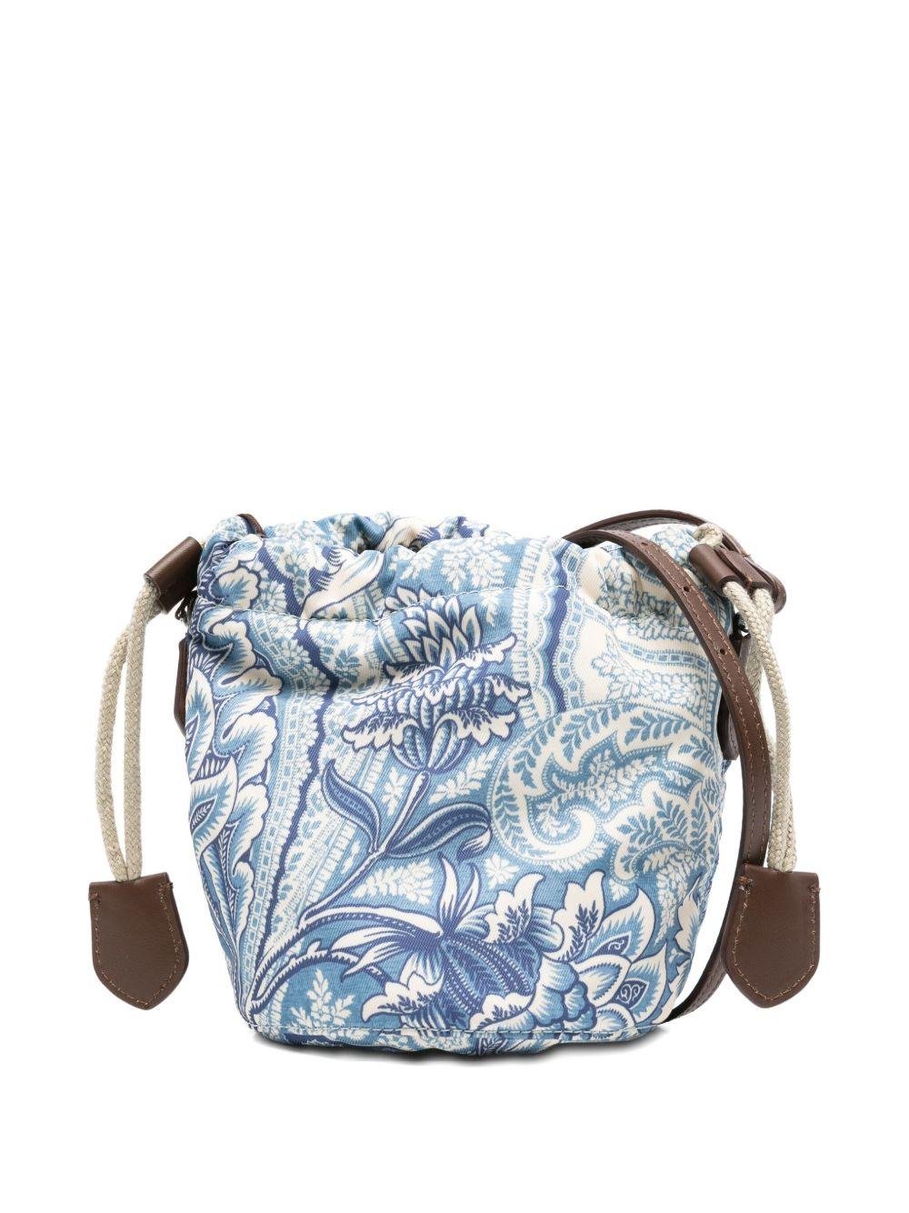 Borsa a secchiello per bambina ETRO KIDS blu con motivo paisley - Rubino Kids