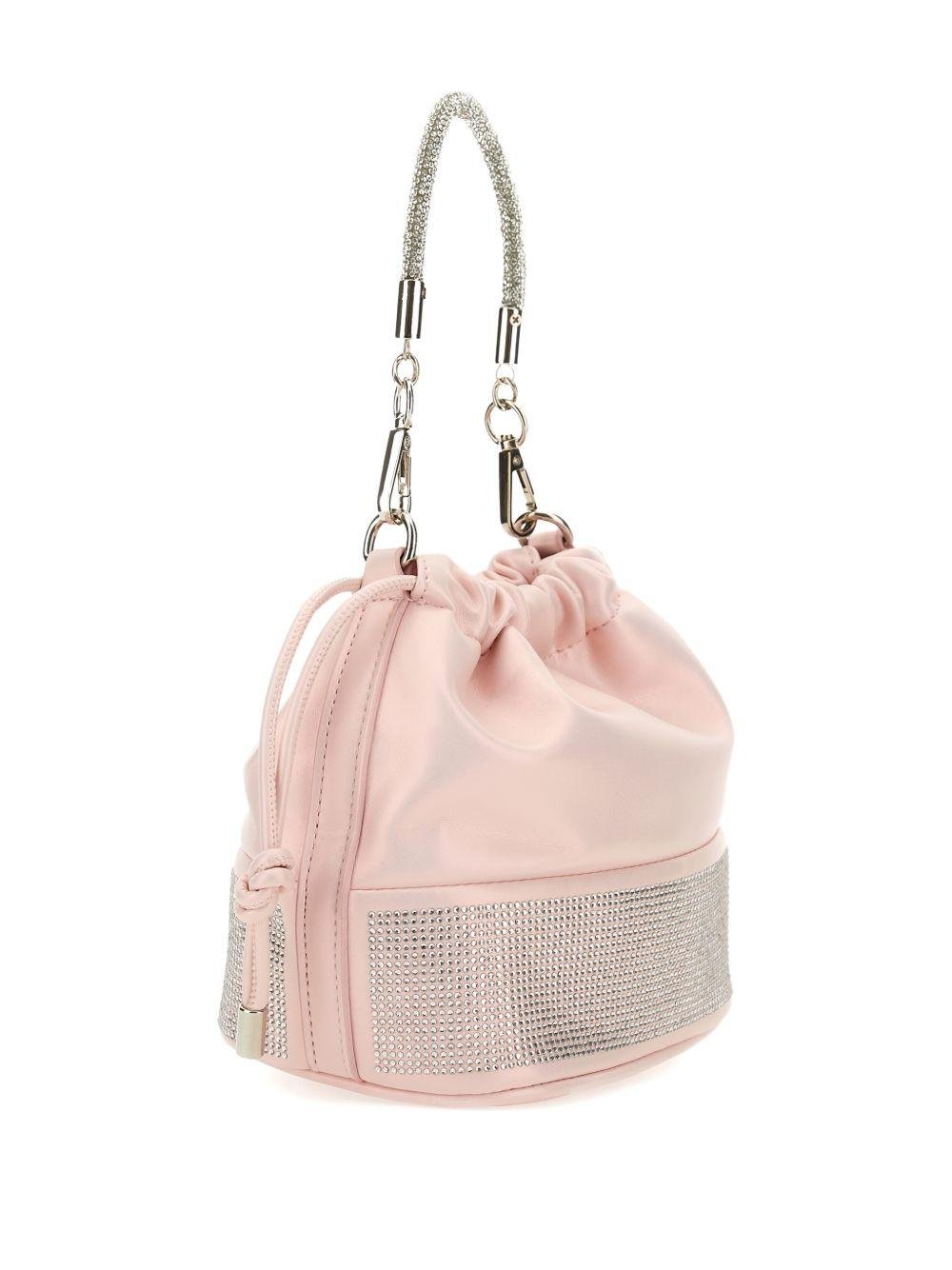 Borsa a secchiello per bambina Monnalisa rosa con manico in strass - Rubino Kids