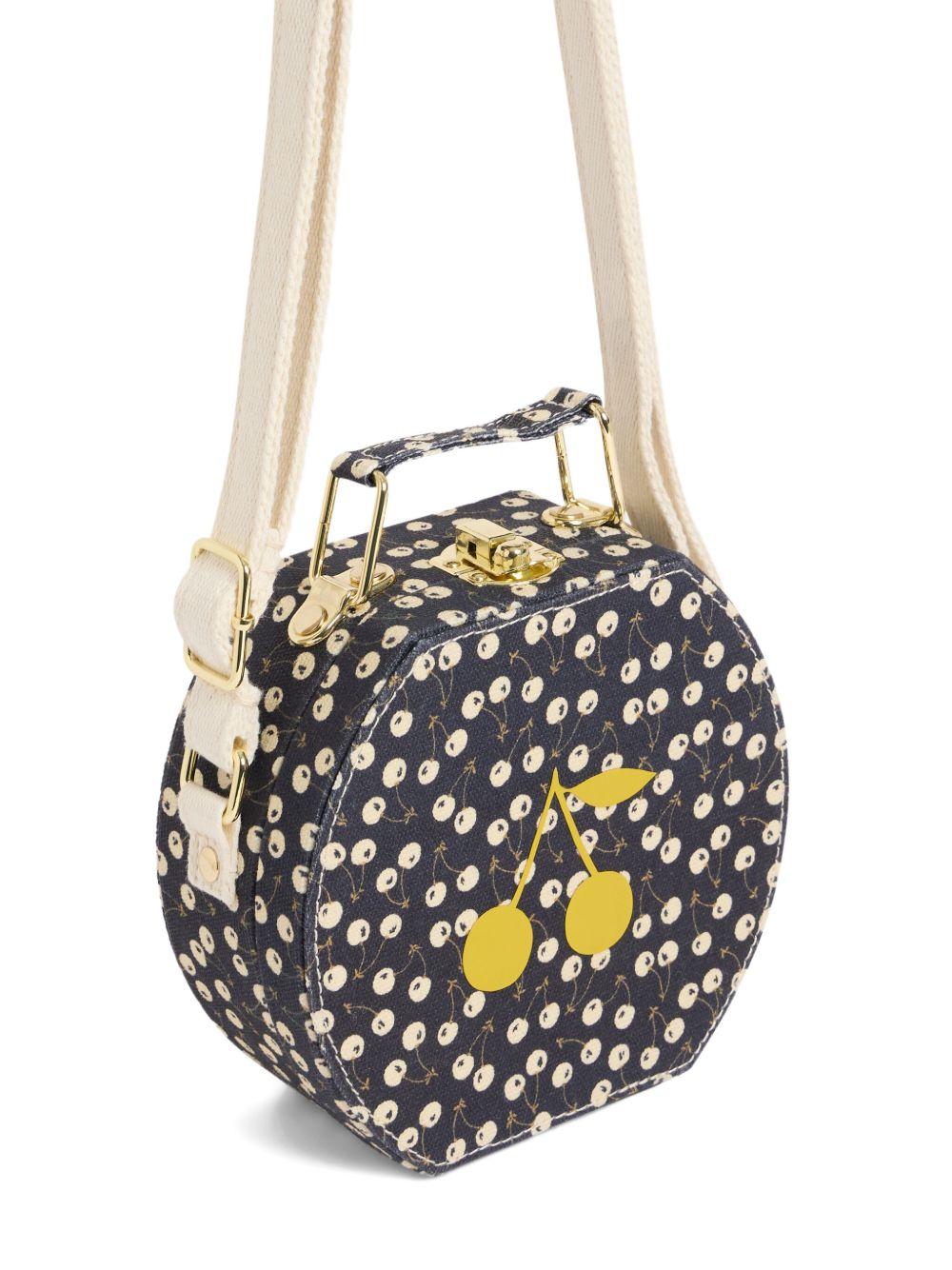 Borsa a spalla per bambina Bonpoint Jadore blu con stampa ciliegie - Rubino Kids