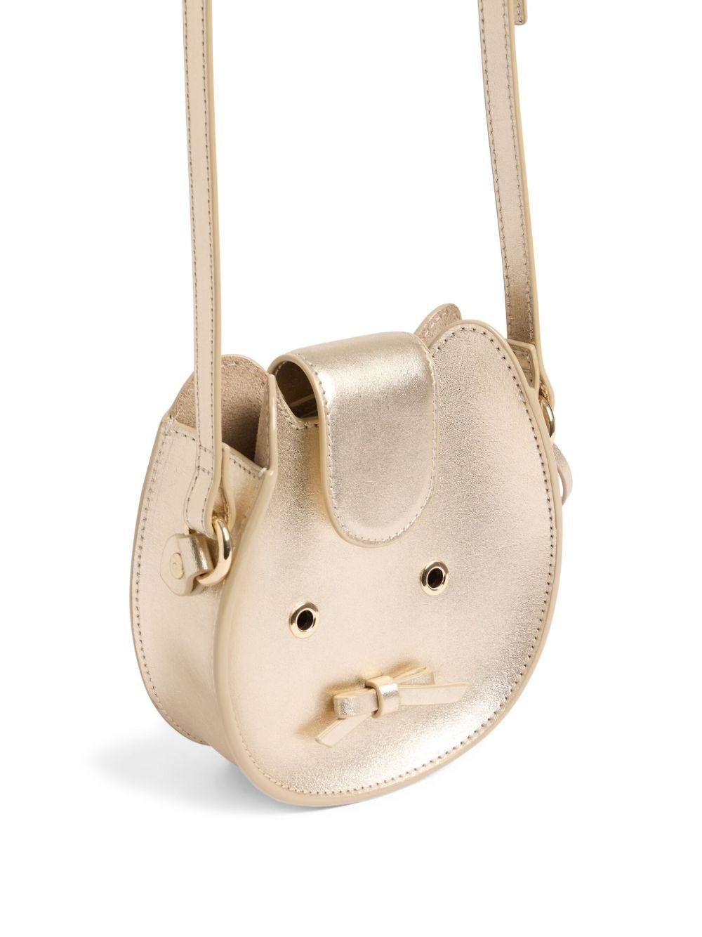 Borsa a spalla per bambina Bonpoint Jura color oro con fiocco - Rubino Kids
