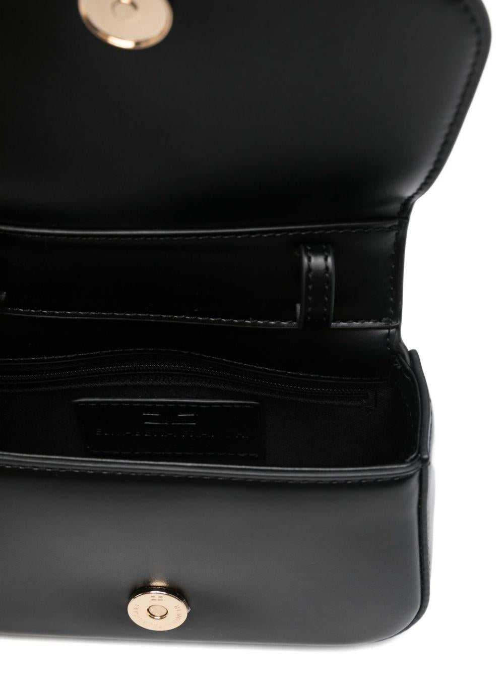 Borsa a spalla per bambina Elisabetta Franchi La Mia Bambina nera con placca con logo color oro - Rubino Kids