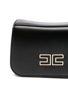 Borsa a spalla per bambina Elisabetta Franchi La Mia Bambina nera con placca con logo color oro - Rubino Kids