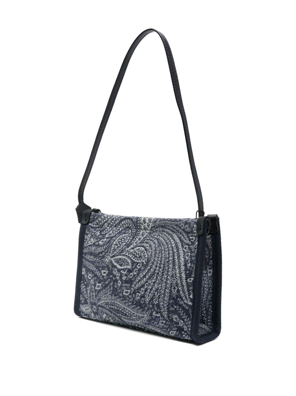 Borsa a spalla per bambina ETRO Kids blu con stampa paisley - Rubino Kids